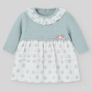 VESTIDO PTO/TELA SEMILLA