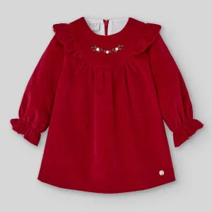 VESTIDO VELVETON C/BORDADO ACEBO