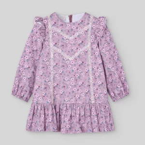 VESTIDO ESTAMPADO FLORES INFANTIL VIOLETA