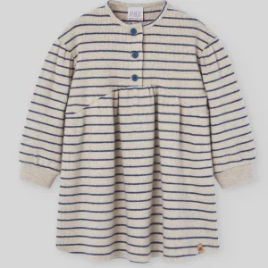 *** VESTIDO PUNTO CIRCULAR RAYAS NOGAL