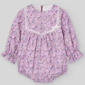 PELELE CORTO M/L ESTAMPADO FLORES VIOLETA