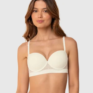 Brasier balconet con realce medio y espalda en tul