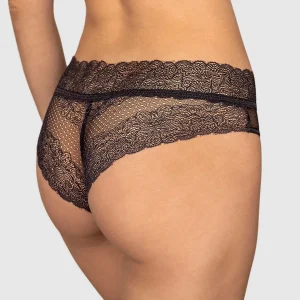 Panty cachetero de tiro medio en tul y encaje