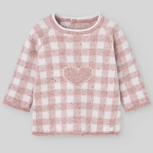 JERSEY BEBE NIÑA CUADROS JACQUARD CORAZON DEVA