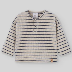 CAMISETA PUNTO CIRCULAR RAYAS NOGAL