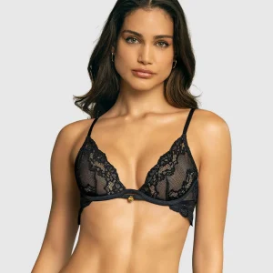 Brasier escote profundo en encaje y tul