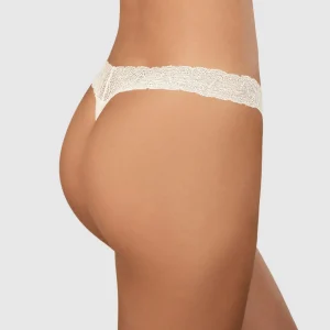 Brasilera con encaje en cintura y tela lisa