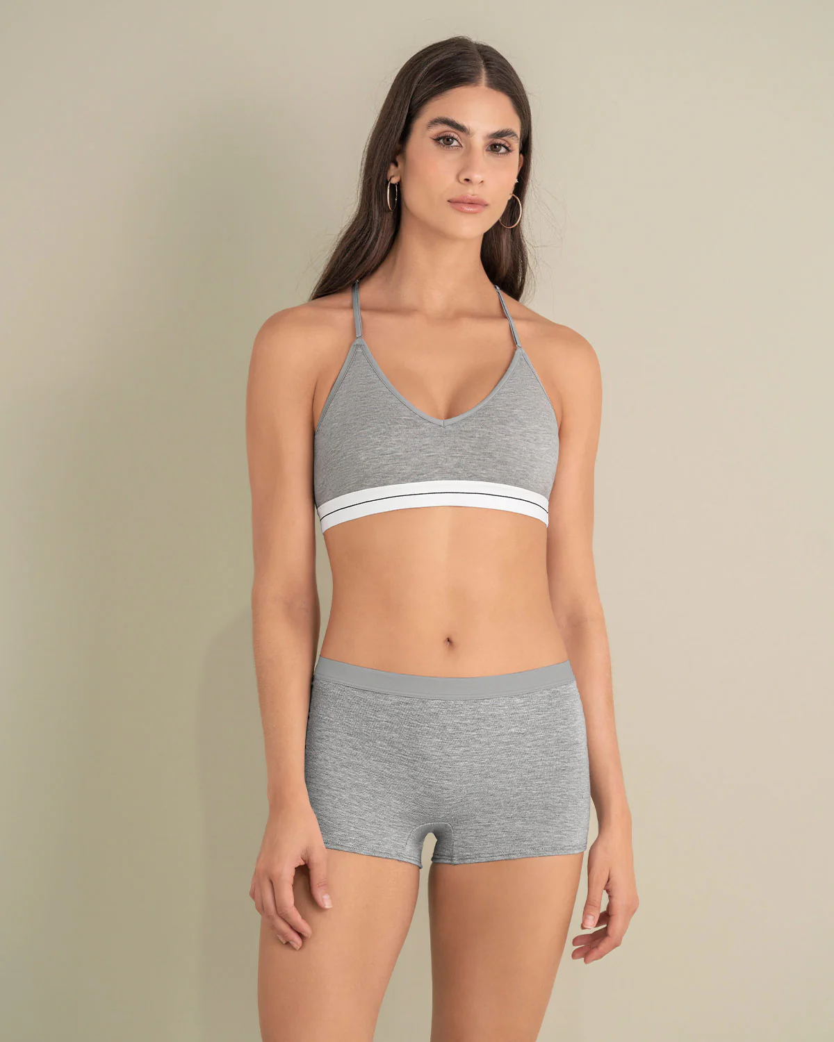 Bóxer en algodón jaspe tiro medio - Imagen 3