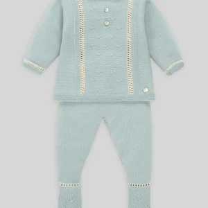 Conjunto bebé lana jubón + polaina SEMILLA