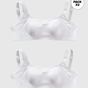 Paquete x 2 brasieres brastop con buen cubrimiento de sisa y espalda