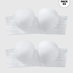 Paquete x 2 brasieres tipo bustier Support Strapless con buen cubrimiento