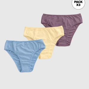 Paquete x 3 panties tipo bikini con buen cubrimiento