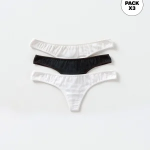 Paquete x 3 tangas brasileras descaderadas en algodón