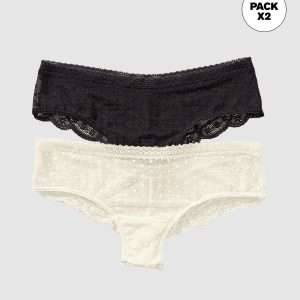 Paquete x 2 Panties Cacheteros en Encaje y Tul