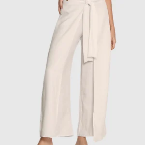 Pantalón playero tipo lino anudable en el frente