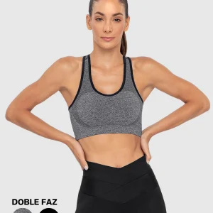 Top sin costuras doble faz con soporte medio de busto