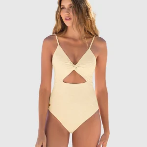 Vestido de baño entero de control suave con detalle de escote cruzado