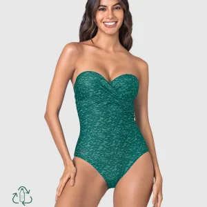 Vestido de baño de realce de busto elaborado con botellas PET