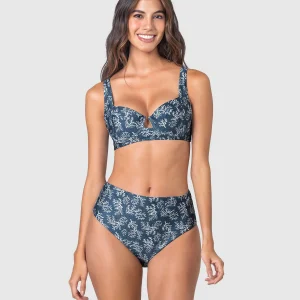 Bikini con panty tiro alto y top corsetero