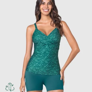 Vestido de baño camiseta drapeada + short