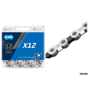 CADENA 12V 1/2 *11/128 126L X12 SILVER/BLACK KMC