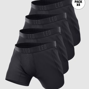 Paquete x 4 bóxers deportivos con bolsillo lateral en microfibra