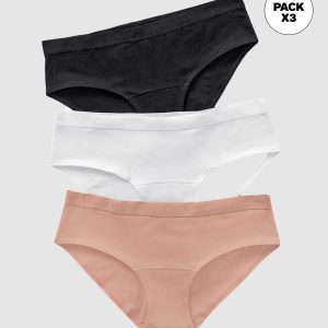 Paquete x 3 panties estilo hípster en algodón
