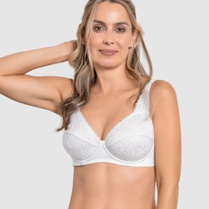 Brasier triangular con copas en encaje y espalda en tela lisa