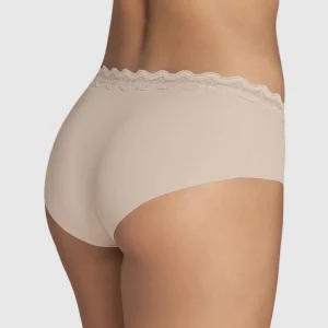 Panty hípster con encaje en cintura tiro medio