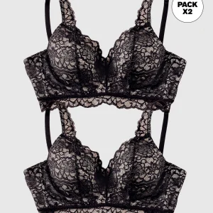 Paquete x 2 brasieres en encaje ideales para busto pesado Sexy Support