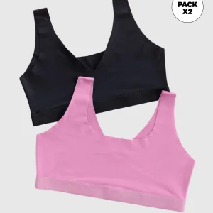 Paquete x 2 tops invisibles doble escote