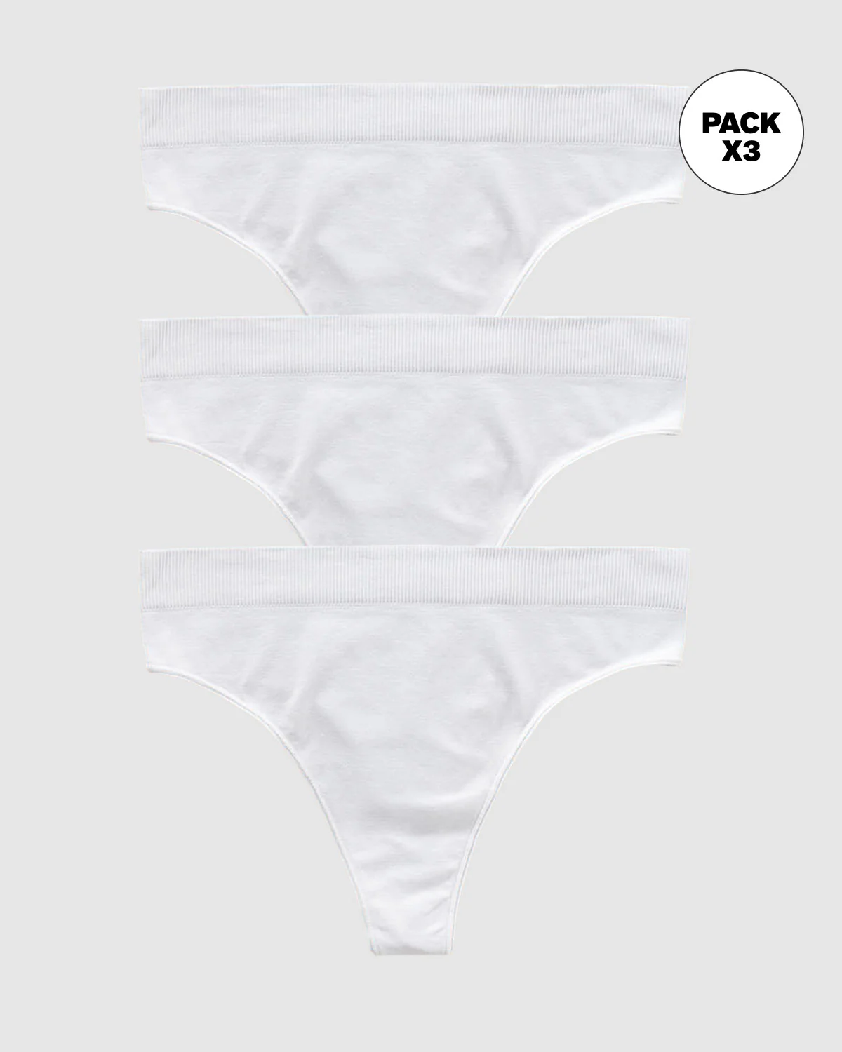 Paquete x 3 brasileras tiro alto en tecnología Seamless de tacto ultrasuave - Imagen 6