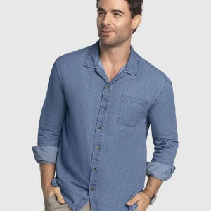 Camisa manga larga en denim liviano