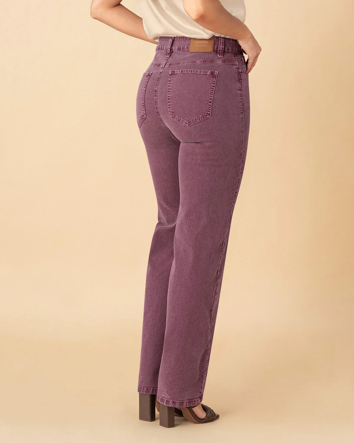 Jean bota recta tiro alto para mujer - Imagen 5