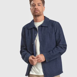 Chaqueta en denim con botones contramarcados