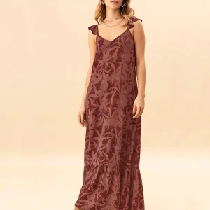 Vestido largo con boleros en hombros