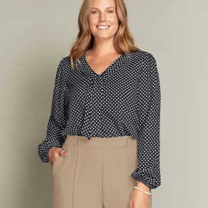 Blusa estampada con detalle para anudar en escote