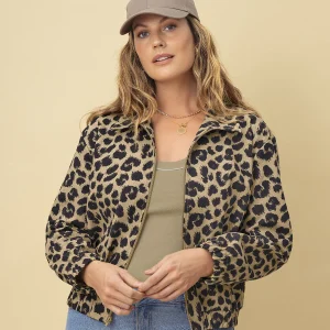 Chaqueta estampada con cierre en frente