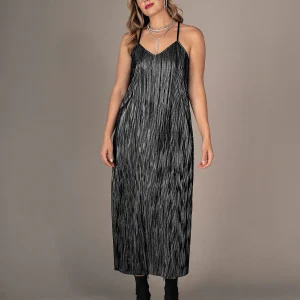 Vestido largo con acabado brillante