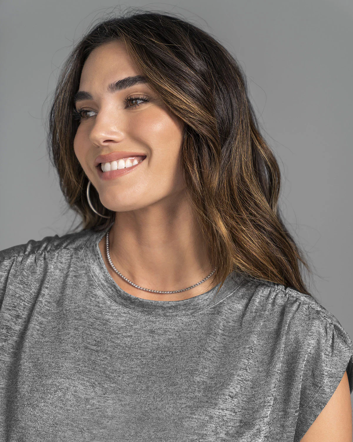 Camiseta manga corta tela con brillo - Imagen 3