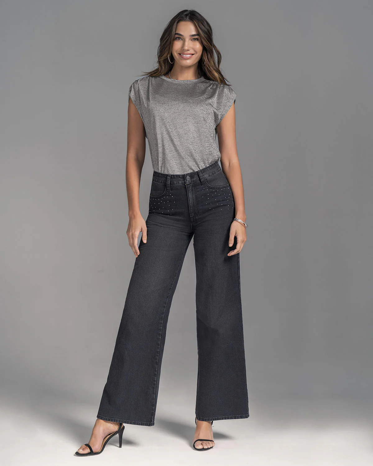 Camiseta manga corta tela con brillo - Imagen 4