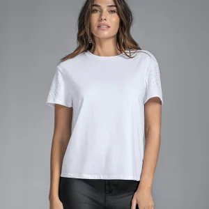 Camiseta manga corta con detalles brillantes