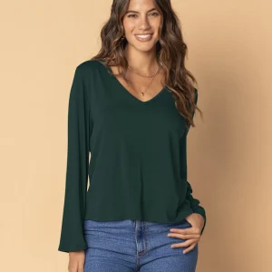 Camiseta básica con mangas tipo campana