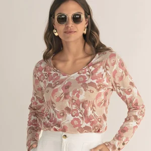 Camiseta manga larga con botones en puños