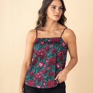 Blusa estampada de tiritas y escote recto