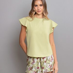 Camiseta manga corta con bolero en mangas