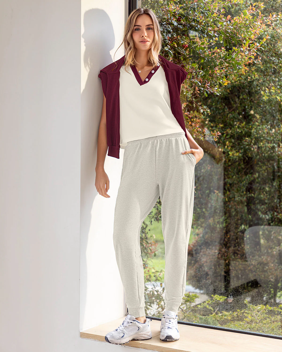 Camiseta manga sisa con escote en contraste - Imagen 3