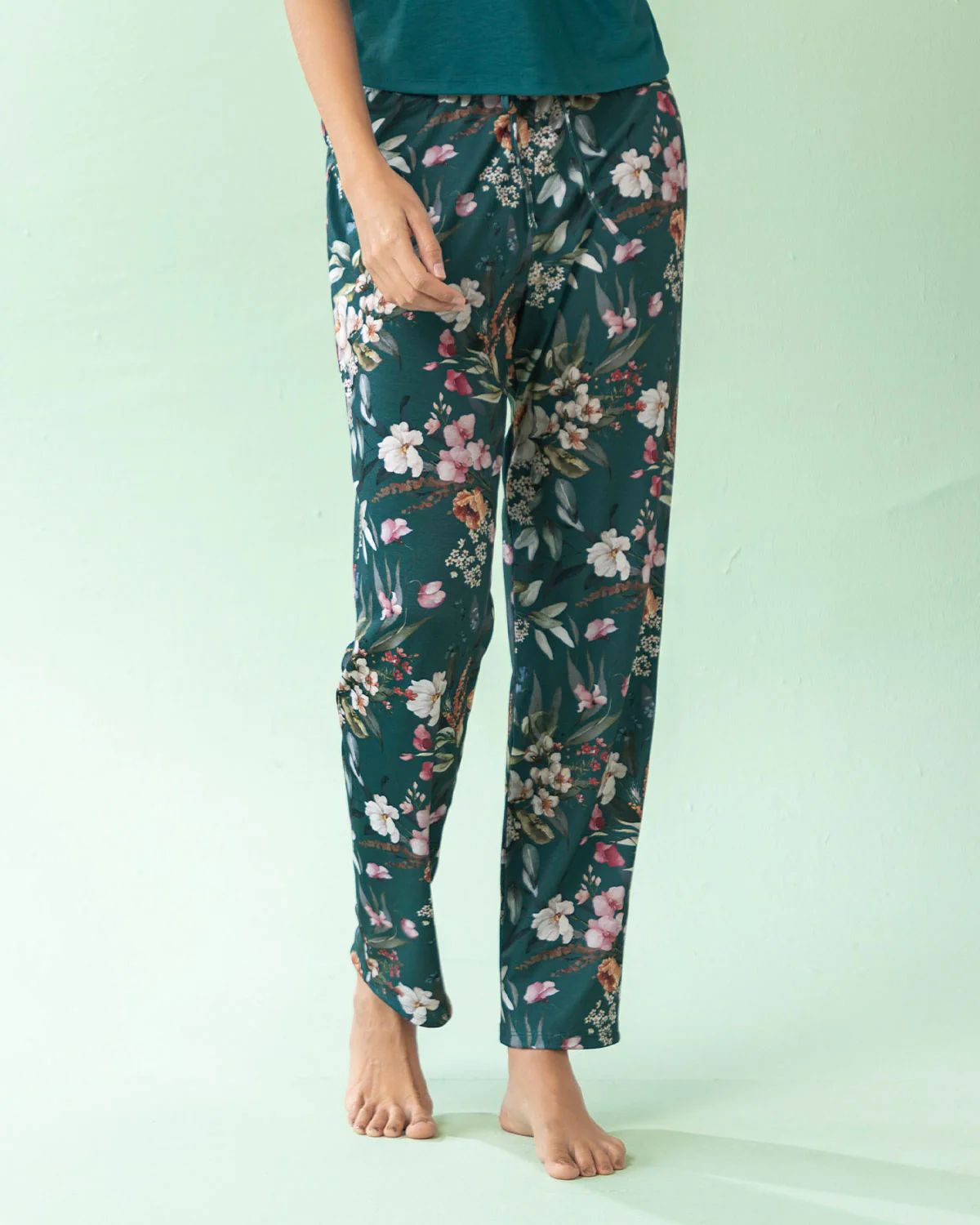 Pantalón de pijama con estampado navideño para mujer