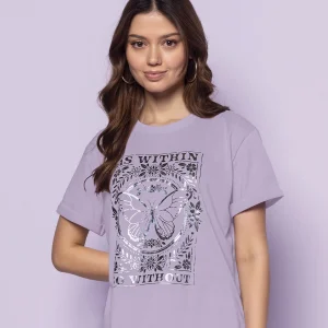 Camiseta básica manga corta con estampado