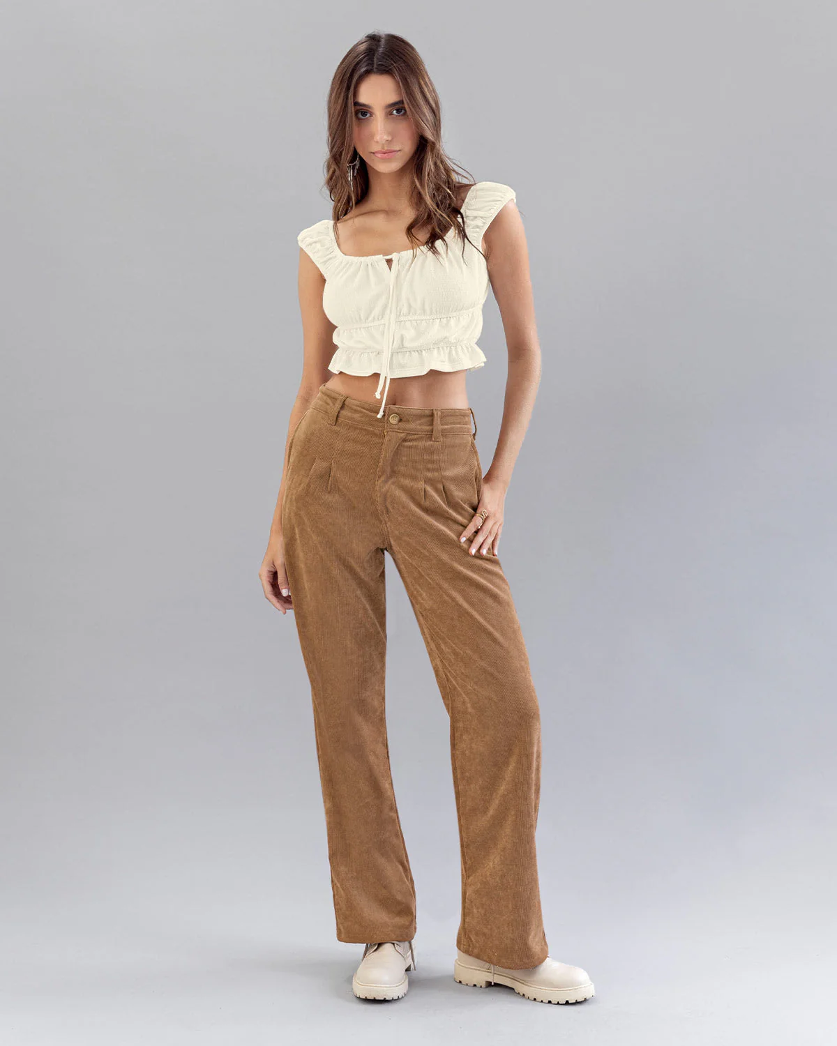 Pantalón tipo corduroy bota recta - Imagen 4